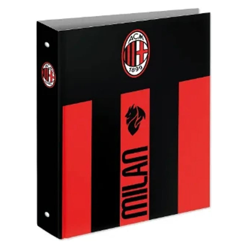 Milan ACM Raccoglitore ad Anelli Seven Formato Maxi con 4 anelli da 30 mm Fantasia Logo Vintage